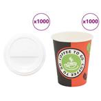 vidaXL Papieren koffiekopjes met deksel 1000 st 8oz 240 ml, Huis en Inrichting, Keuken | Servies, Verzenden, Nieuw