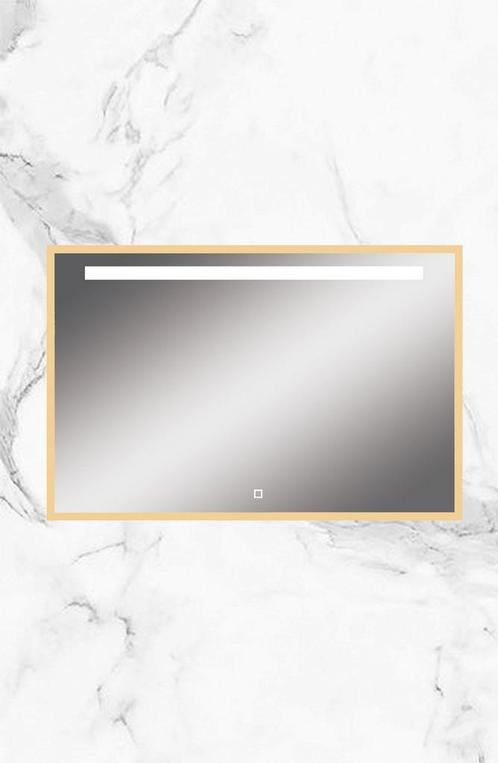 Badkamerspiegel Martina mat goud incl. LED verlichting 80x60, Doe-het-zelf en Verbouw, Sanitair, Verzenden