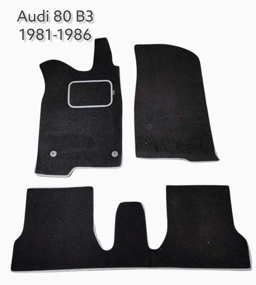 Velours automatten met grijze eco leer rand passend Audi 80, Auto diversen, Automatten, Nieuw, Verzenden