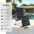 Tuinstoel - Ligstoel - Verstelbaar - Opvouwbaar - Zwart - Te, Tuin en Terras, Verzenden, Zo goed als nieuw