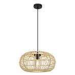 Rotan badkamer hanglamp bruin, Emilio, IP44, Huis en Inrichting, Lampen | Hanglampen, Nieuw, Ophalen of Verzenden, Landelijk, Metaal