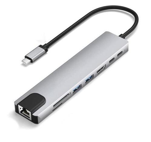 8 in 1 USB-C hub + card reader, Computers en Software, Pc- en Netwerkkabels, Nieuw, Ophalen of Verzenden