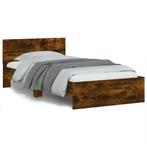 vidaXL Bedframe met hoofdeinde bewerkt hout gerookt eiken, 100 cm, Eenpersoons, Bruin, Verzenden