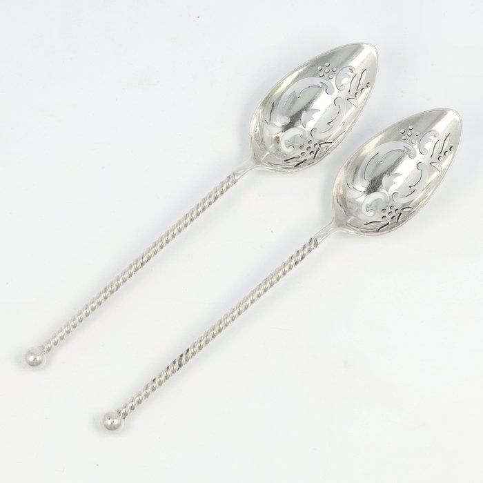 NO RESERVE - J.M. van Kempen - Olijvenlepels - Lepel (2) -, Antiek en Kunst, Antiek | Goud en Zilver