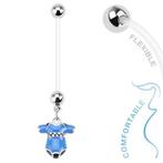 Fako Bijoux® - Zwangerschapspiercing - Rompertje - Blauw, Verzenden, Nieuw