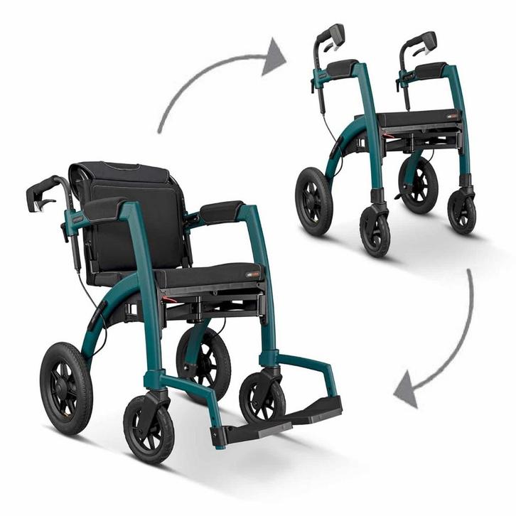 Rollz Motion Performance rollator en rolstoel - Groen M, Diversen, Rollators, Nieuw, Ophalen of Verzenden