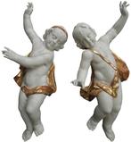 sculptuur, Dancing Putti - 18th century - 82 cm - Polychroom, Antiek en Kunst, Antiek | Keramiek en Aardewerk