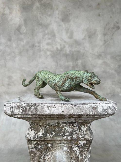 Beeld, NO RESERVE PRICE - Bronze Patinated Hunting Leopard -, Antiek en Kunst, Curiosa en Brocante