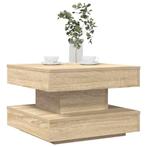 vidaXL Salontafel 360 graden draaibaar 50x50x34,5 cm sonoma, Verzenden, Nieuw, Overige houtsoorten, 50 tot 100 cm