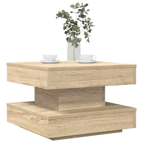 vidaXL Salontafel 360 graden draaibaar 50x50x34,5 cm sonoma, Huis en Inrichting, Tafels | Salontafels, 50 tot 100 cm, Nieuw, Overige houtsoorten