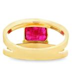 Ring - 14 karaat Geel goud - 2.01ct. tw. Robijn - Diamant, Nieuw