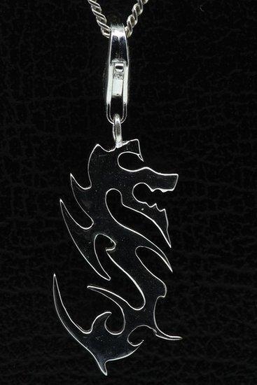 Zilveren Draak abstract hanger en/of bedel, Sieraden, Tassen en Uiterlijk, Bedels, Verzenden