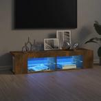vidaXL Tv-meubel LED-verlichting 135x39x30 cm gerookt, Huis en Inrichting, Kasten | Televisiemeubels, 100 tot 150 cm, Verzenden