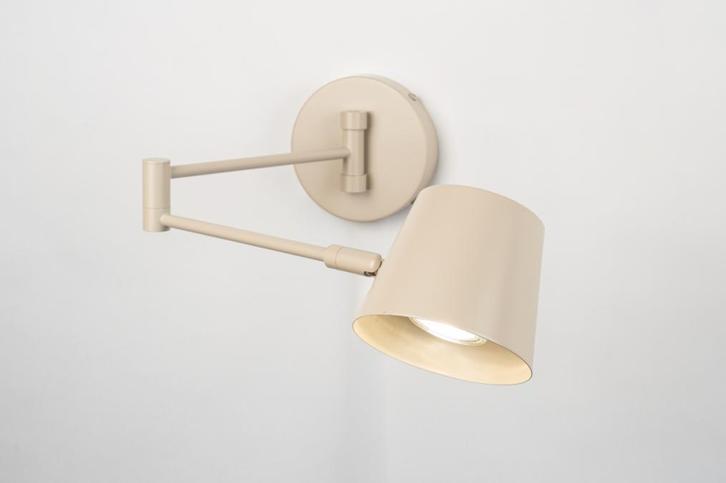 Rietveld Wandlampen - Beige, Zand - Metaal, Huis en Inrichting, Lampen | Wandlampen, Verzenden