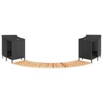 vidaXL Hottub-ombouw poly rattan en massief acaciahout zwart, Tuin en Terras, Verzenden, Nieuw