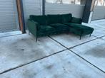 Schitterende groene velvet hoekbank, Huis en Inrichting, Banken | Bankstellen, Hoekbank, Zo goed als nieuw, 200 tot 250 cm, Vierpersoons of meer