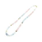 Gouden multi gekleurde kralen ketting, Gebruikt, Overige kleuren, Ophalen of Verzenden, Met edelsteen