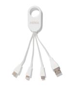HEMA 4-in-1 USB laadkabel, USB-C, micro USB & 8 pin, Verzenden, Nieuw