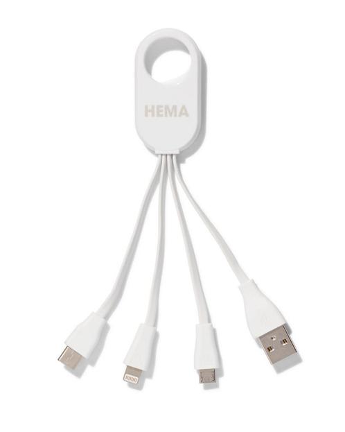 HEMA 4-in-1 USB laadkabel, USB-C, micro USB & 8 pin, Computers en Software, Overige Computers en Software, Nieuw, Verzenden