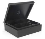 Bredemeijer Theedoos 6 vaks gesloten bamboe zwart, Nieuw