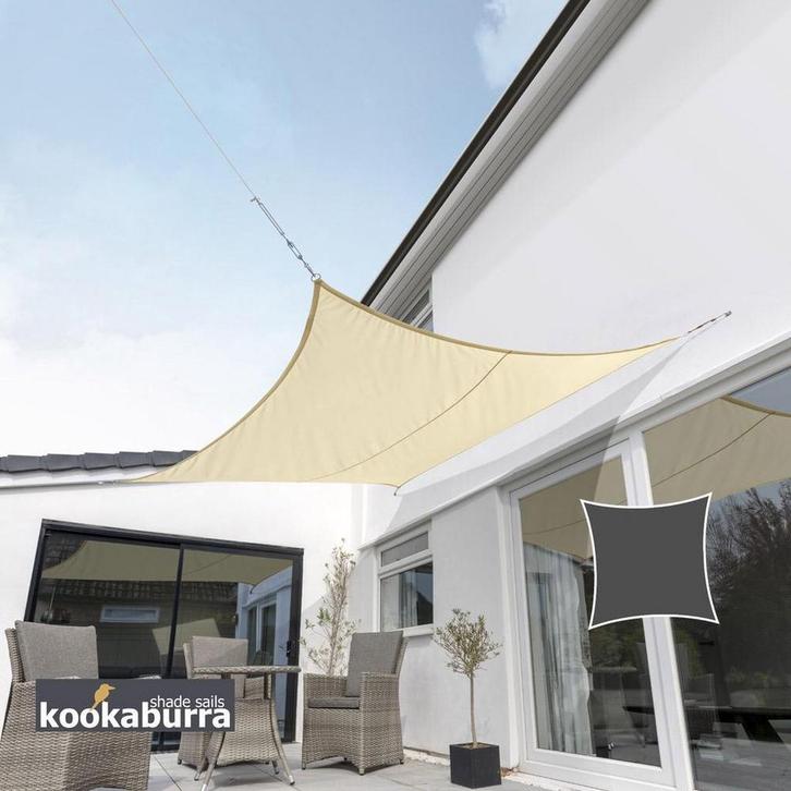 Kookaburra 2,0m Vierkant Zand Party Schaduwdoek (Geweven -, Tuin en Terras, Bloempotten, Verzenden