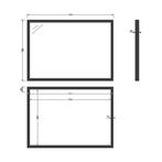 Spiegel Topa Silhouette 100x70x2.5 cm Aluminium Zwart, Ophalen of Verzenden, Nieuw