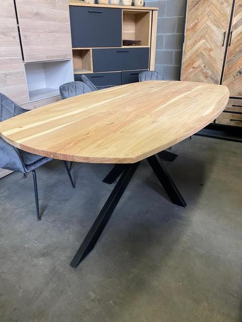 Fiori eettafel Deens ovaal, beach oak (nieuw, outlet), Huis en Inrichting, Tafels | Eettafels, Nieuw, Overige houtsoorten, Metaal
