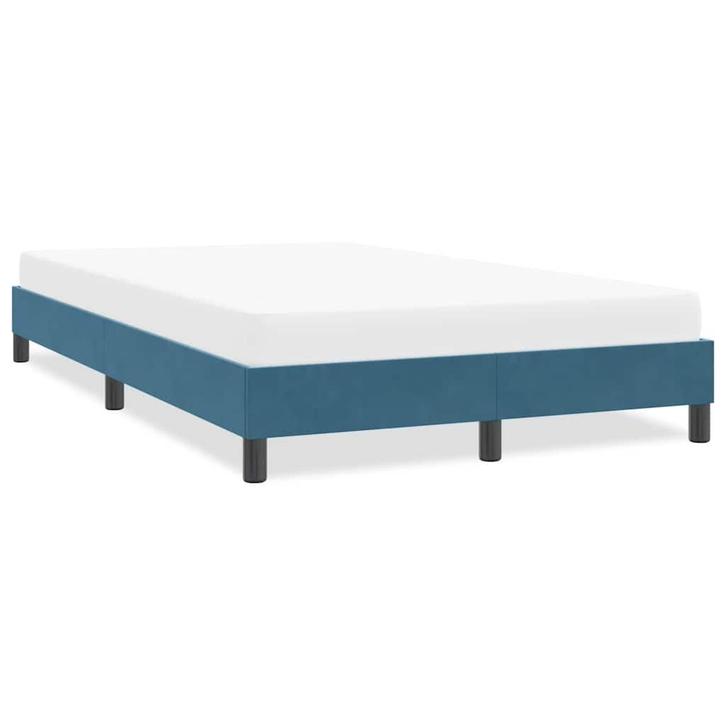 vidaXL Bedframe zonder matras 120x220 cm fluweel donkerblauw, Huis en Inrichting, Slaapkamer | Bedden, Blauw, Nieuw, Stof, Tweepersoons