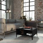 vidaXL Salontafel 60x60x30 cm bewerkt hout zwart, 50 tot 100 cm, Verzenden, Nieuw, 50 tot 100 cm