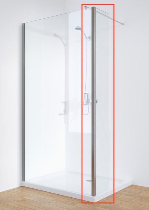 SALE - Tulta 25 x 200 - Chroom - Zijwand vast  -  Douchewand, Doe-het-zelf en Verbouw, Sanitair, Nieuw, Ophalen of Verzenden