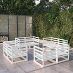 vidaXL 8-delige Loungeset massief grenenhout wit, Tuin en Terras, Tuinsets en Loungesets, Verzenden, Nieuw, Loungeset