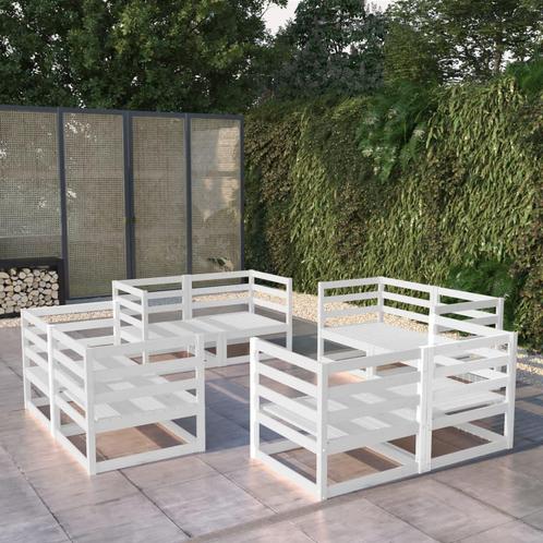 vidaXL 8-delige Loungeset massief grenenhout wit, Tuin en Terras, Tuinsets en Loungesets, Loungeset, Nieuw, Verzenden