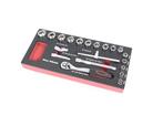 TM 20 Delige 3/8 doppenset foam carbon look inlay, Verzenden, Nieuw