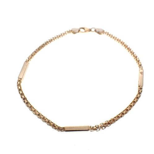 Gouden staafjes armband | 20,5 cm (gouden armband), Sieraden, Tassen en Uiterlijk, Armbanden, Overige kleuren, Gebruikt, Goud
