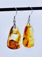 Zeldzame multi-inclusie Baltische amber oorbellen – crane