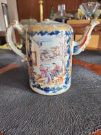 A large Chinese famille rose mandarin teapot with cover -