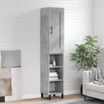 vidaXL buffetkast 34,5x34x180 cm bewerkt hout betongrijs, Minder dan 50 cm, Verzenden, Nieuw, Minder dan 100 cm