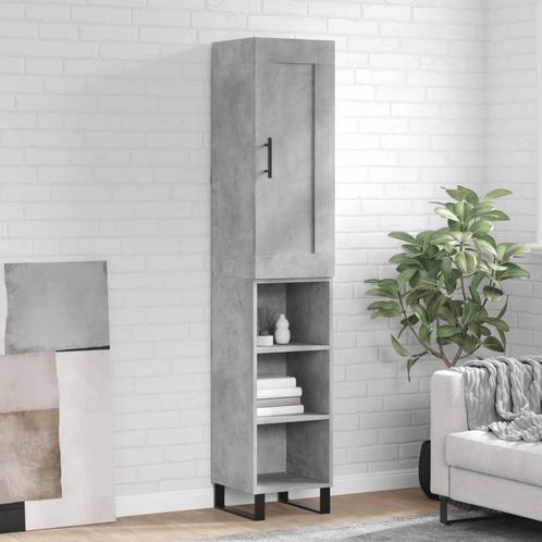 vidaXL buffetkast 34,5x34x180 cm bewerkt hout betongrijs, Huis en Inrichting, Kasten | Buffetkasten, 25 tot 50 cm, Nieuw, Overige houtsoorten
