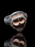 Oud-Romeins Rare Evil Eye a Drop Shape Seal Ring (Zonder