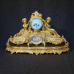 Tafelklok Lodewijk XVI-stijl Brons, Porselein - 1850-1900 -, Antiek en Kunst, Antiek | Klokken