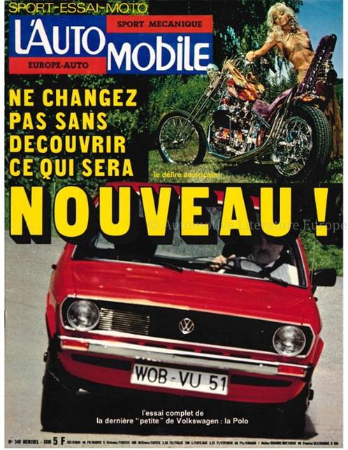 1975 LAUTOMOBILE MAGAZINE 348 FRANS, Boeken, Auto's | Folders en Tijdschriften