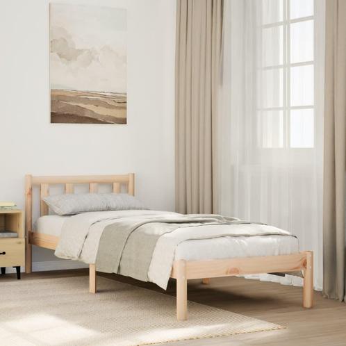 vidaXL Bedframe extra lang zonder matras massief grenenhout, Huis en Inrichting, Slaapkamer | Bedden, Bruin, Nieuw, Hout, Eenpersoons