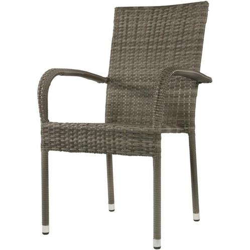 Cornelia terrasstoel wicker grijs - OUTLET B, Huis en Inrichting, Stoelen, Grijs, Nieuw, Ophalen of Verzenden