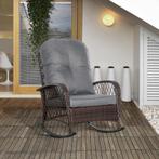 TRUUSK Outsunny Poly Rattan Schaukelstuhl mit Kissen 75 x 10, Verzenden, Nieuw