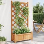 vidaXL Plantenbak met latwerk massief vurenhout bruin, Verzenden, Nieuw, Hout