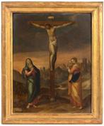 Franse school (XVI) - The Crucifixion with the Virgin and, Antiek en Kunst