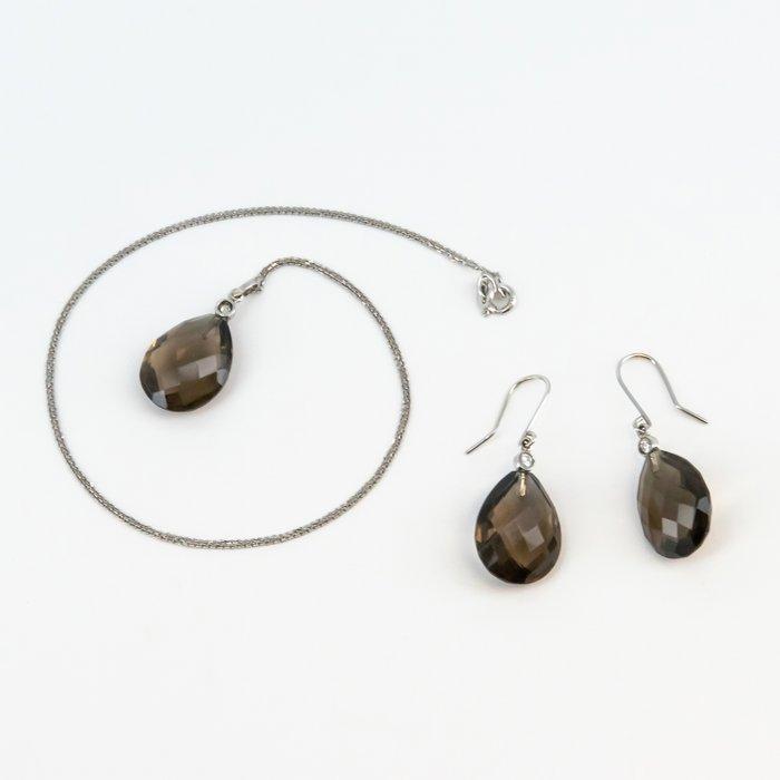 2-delige sieradenset - 18 karaat Witgoud - 12.09ct. tw., Sieraden, Tassen en Uiterlijk, Antieke sieraden