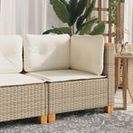 vidaXL Tuinhoekbank met kussens poly rattan beige, Verzenden, Nieuw, Rotan