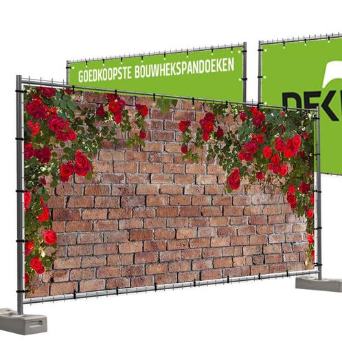 Bouwhekdoeken muur met rozen 335x174 cm (vanaf 2 stuks), Diversen, Vlaggen en Wimpels, Nieuw