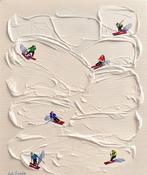 Juli Lampe (1980) - Snowy ski Lovers., Antiek en Kunst, Kunst | Schilderijen | Modern